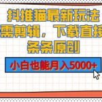 抖推猫最新玩法，小白也能月入5000+，小说推文无需剪辑，直接代发，2分钟直接搞定