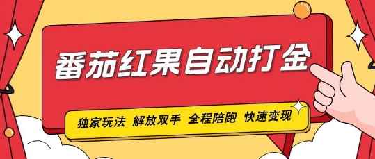 番茄红果独家玩法，单机50-100，可矩阵放大操作轻松，小白轻松上手!