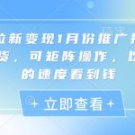 短剧拉新变现1月份推广指南，纯干货，可矩阵操作，以最快的速度看到钱