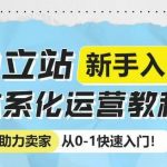 独立站新手入门体系化运营教程，助力独立站卖家从0-1快速入门!