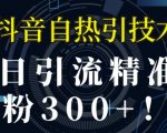 抖音自热引流，单日引流精准创业粉300+