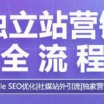 独立站营销全流程，Google SEO优化，社媒站外引流，独家营销技巧