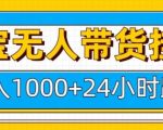 淘宝无人带货挂JI24小时跑，日入1k，实现躺挣收益