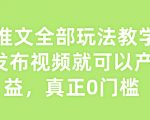 小说推文全部玩法教学，0粉丝发布视频就可以产生收益，真正0门槛