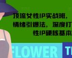 顶流女性IP实战班，流量上亿情绪引爆法，深度打磨顶流女性IP硬核基本功