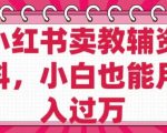 小红书卖教辅资料，0 成本，纯利润，售后成本极低，小白也能月入过W